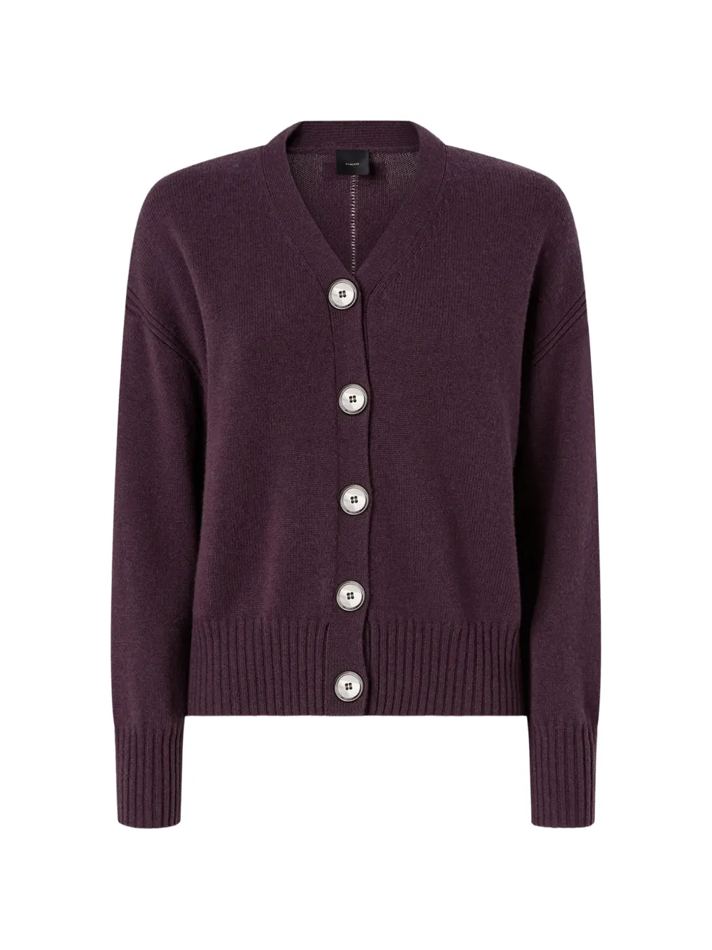 PINKO wool and cashmere cardigan with metallic V detail - Viola