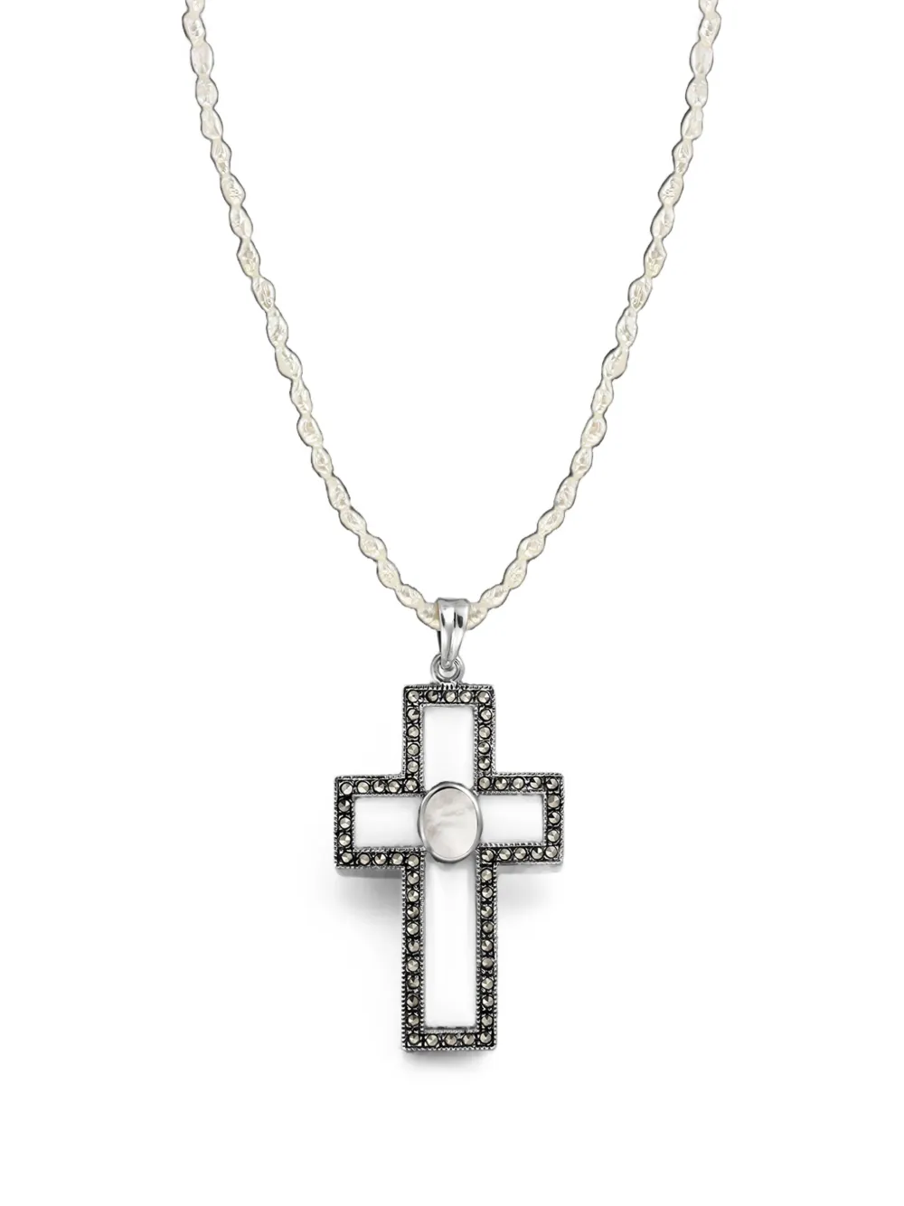 OBSIDIAN Mistraal pearl-embellished necklace - Argento