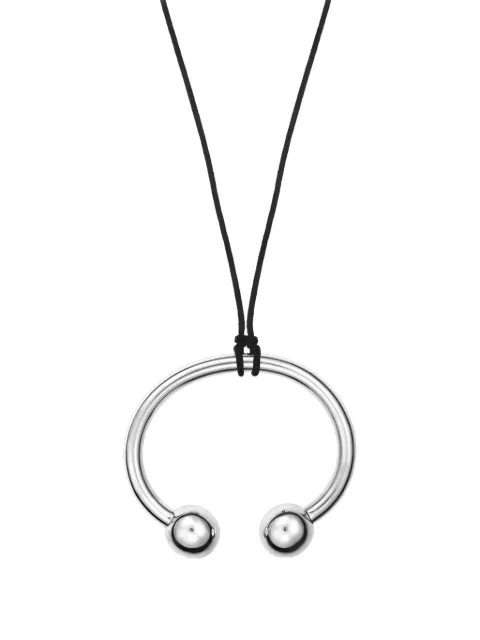 OBSIDIAN Pendulum engraved necklace