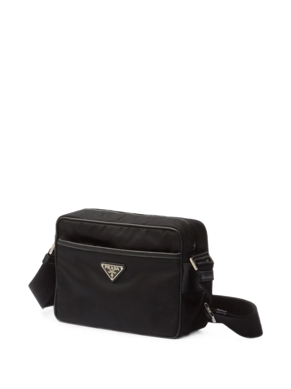 Prada Re-Nylon en Saffiano leren schoudertas Zwart