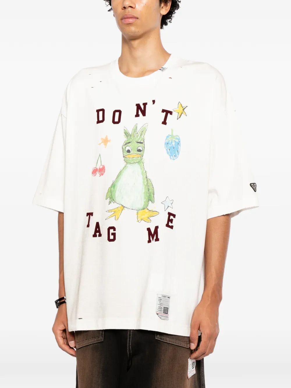 Maison MIHARA YASUHIRO graphic-print Distressed T-shirt | White
