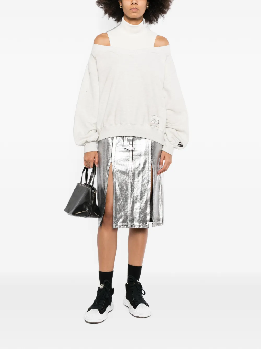 Maison MIHARA YASUHIRO Trui met open schouders en gelaagd effect Grijs