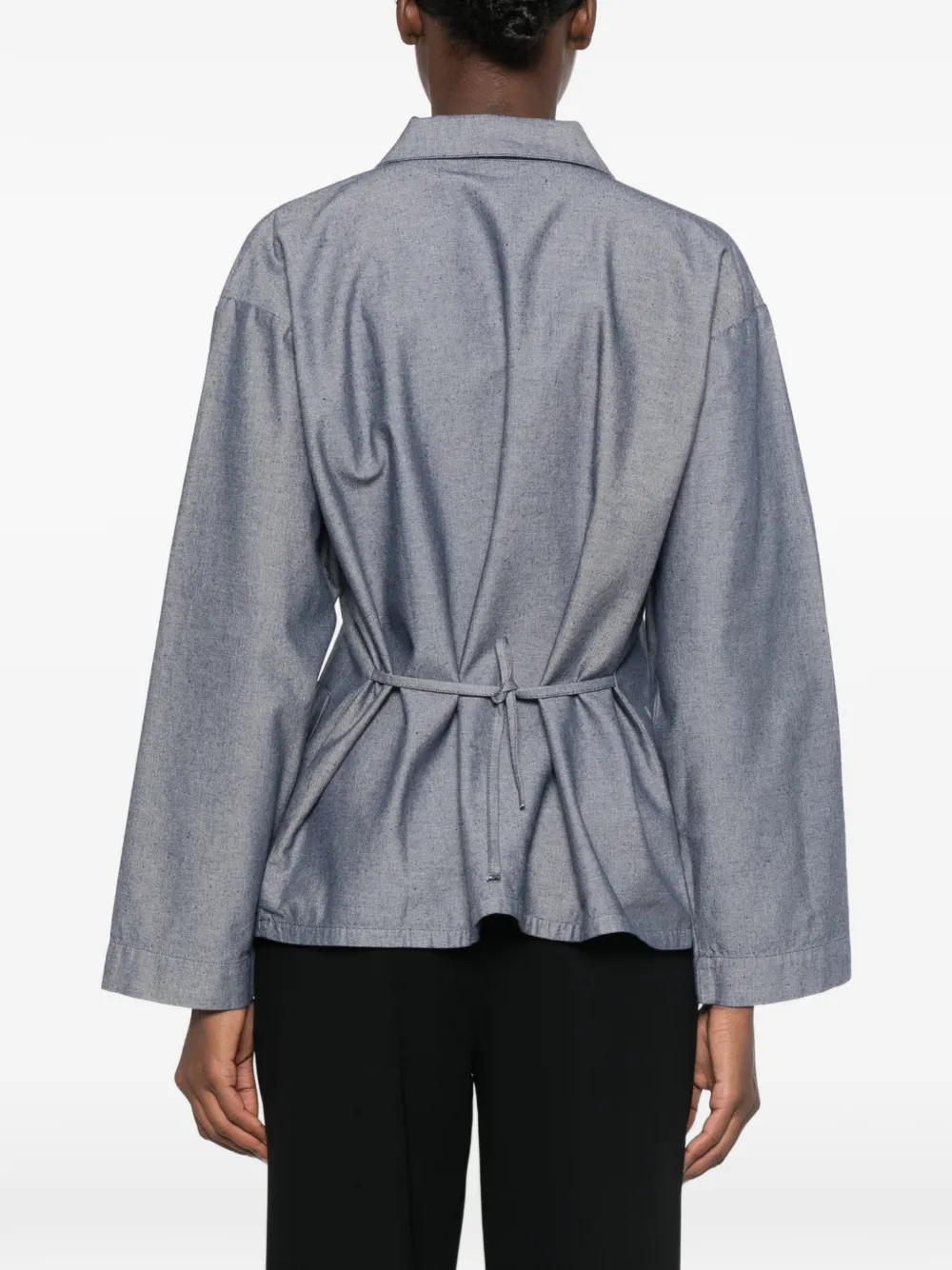 Baserange Liber blouse met striksluiting Blauw