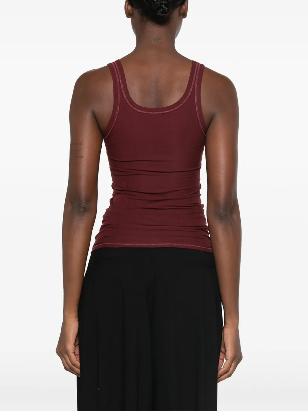 Baserange Heart ribgebreide tanktop Rood