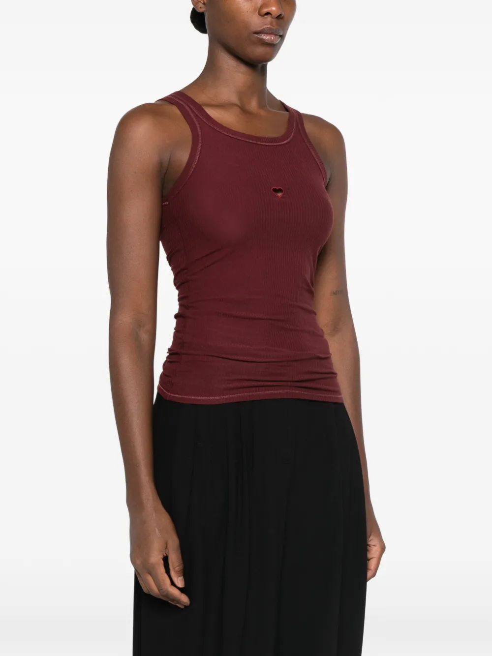 Baserange Heart ribgebreide tanktop Rood