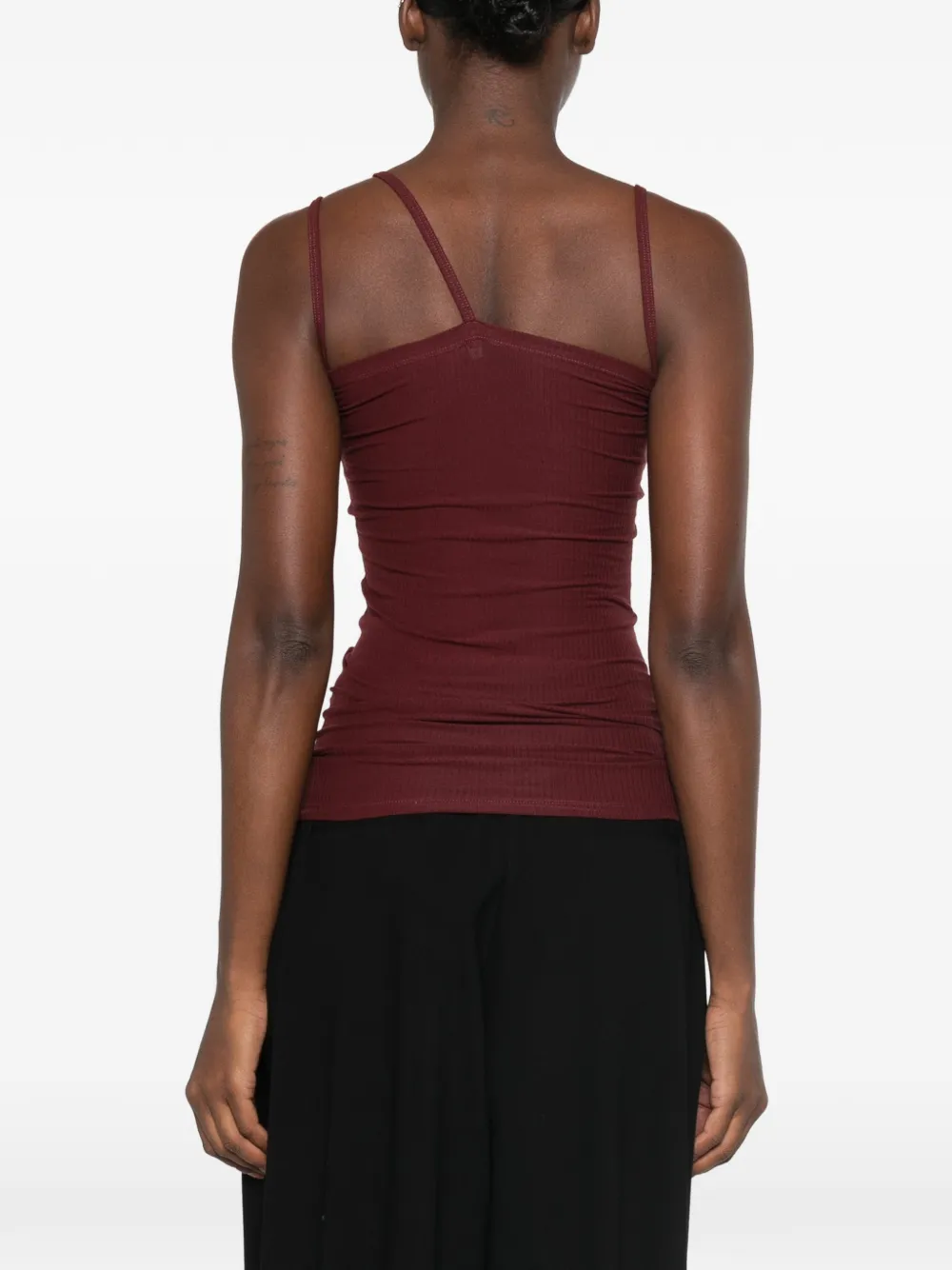 Baserange ribbed asymmetric tank top Rood