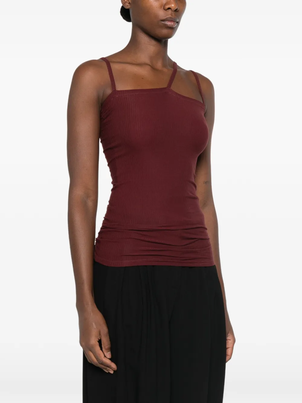 Baserange ribbed asymmetric tank top Rood