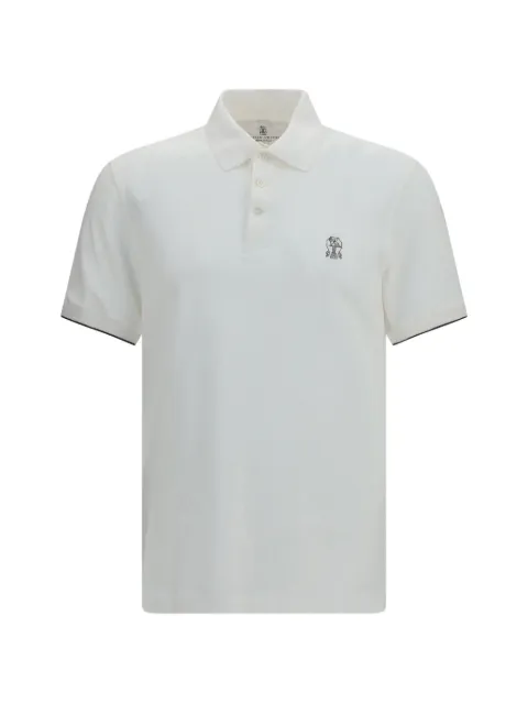 Brunello Cucinelli logo-embroidered polo shirt