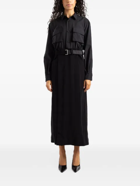 sacai satin midi dress