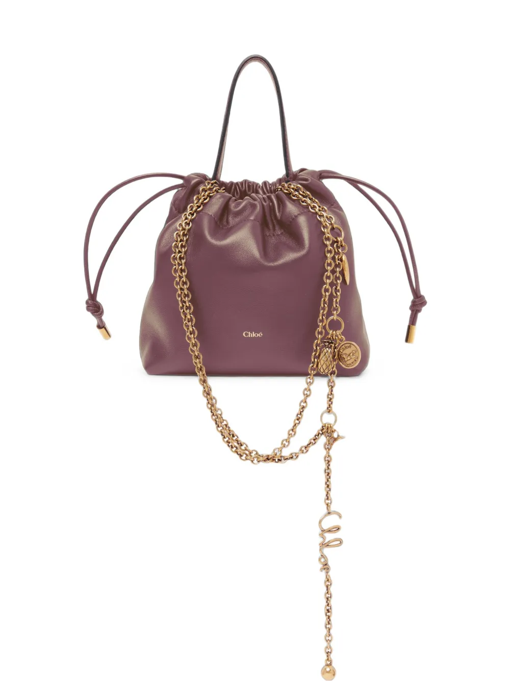 Chloé mini Icons drawstring shoulder bag - Rosso