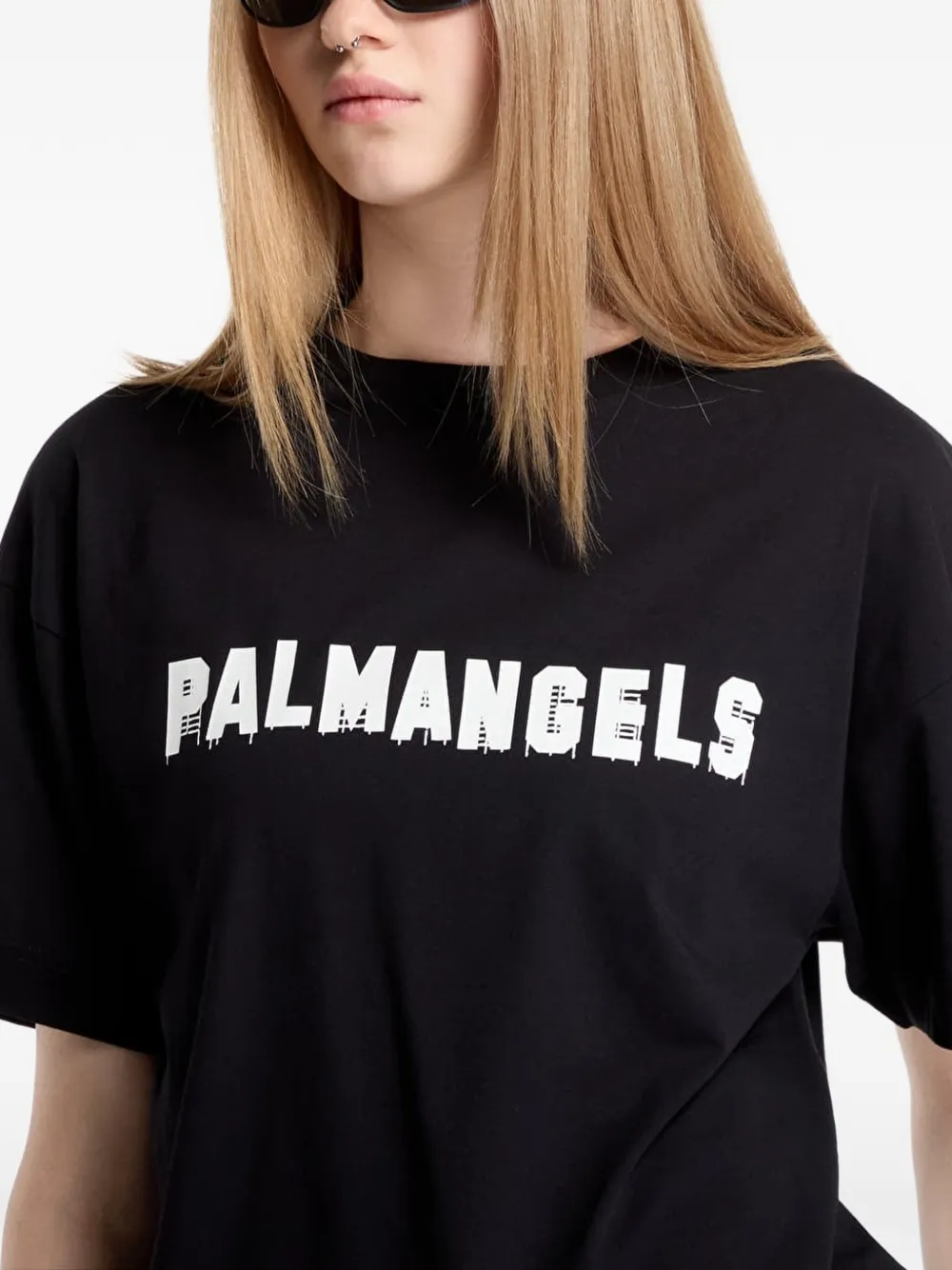 Palm Angels T-shirt met logoprint Zwart