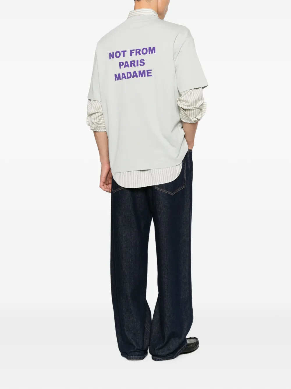 Drôle De Monsieur T-shirt met print Grijs
