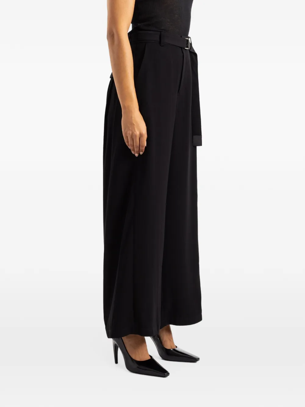sacai Broek met wijde pijpen Zwart
