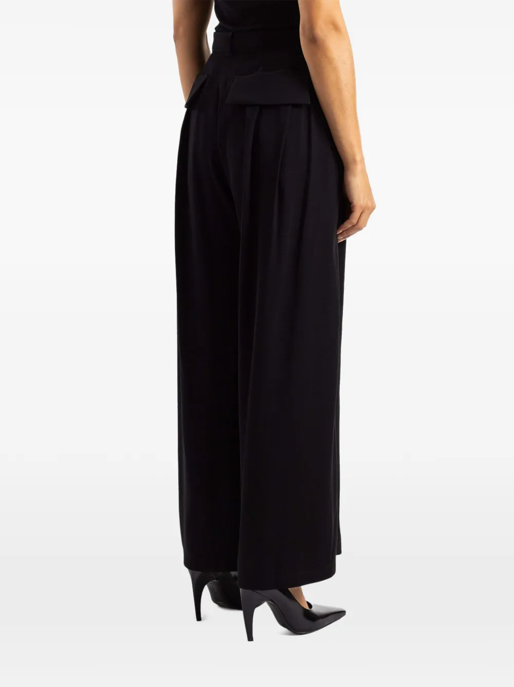sacai Broek met wijde pijpen Zwart