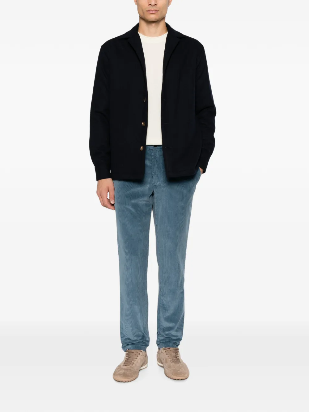 Briglia 1949 Broek met ribfluwelen textuur Blauw