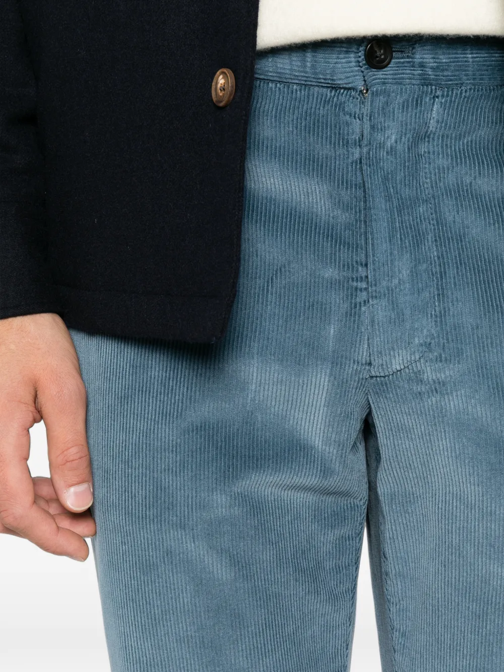 Briglia 1949 Broek met ribfluwelen textuur Blauw