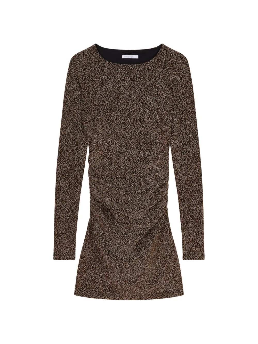 Patrizia Pepe ruched metallic-effect mini dress - Braun