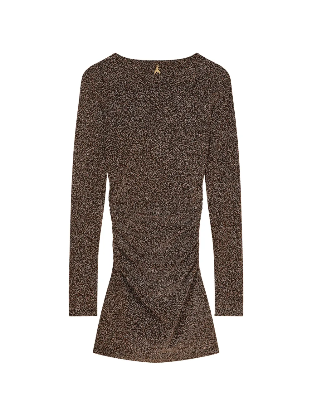 Patrizia Pepe Mini-jurk met metallic-effect en ruches Bruin
