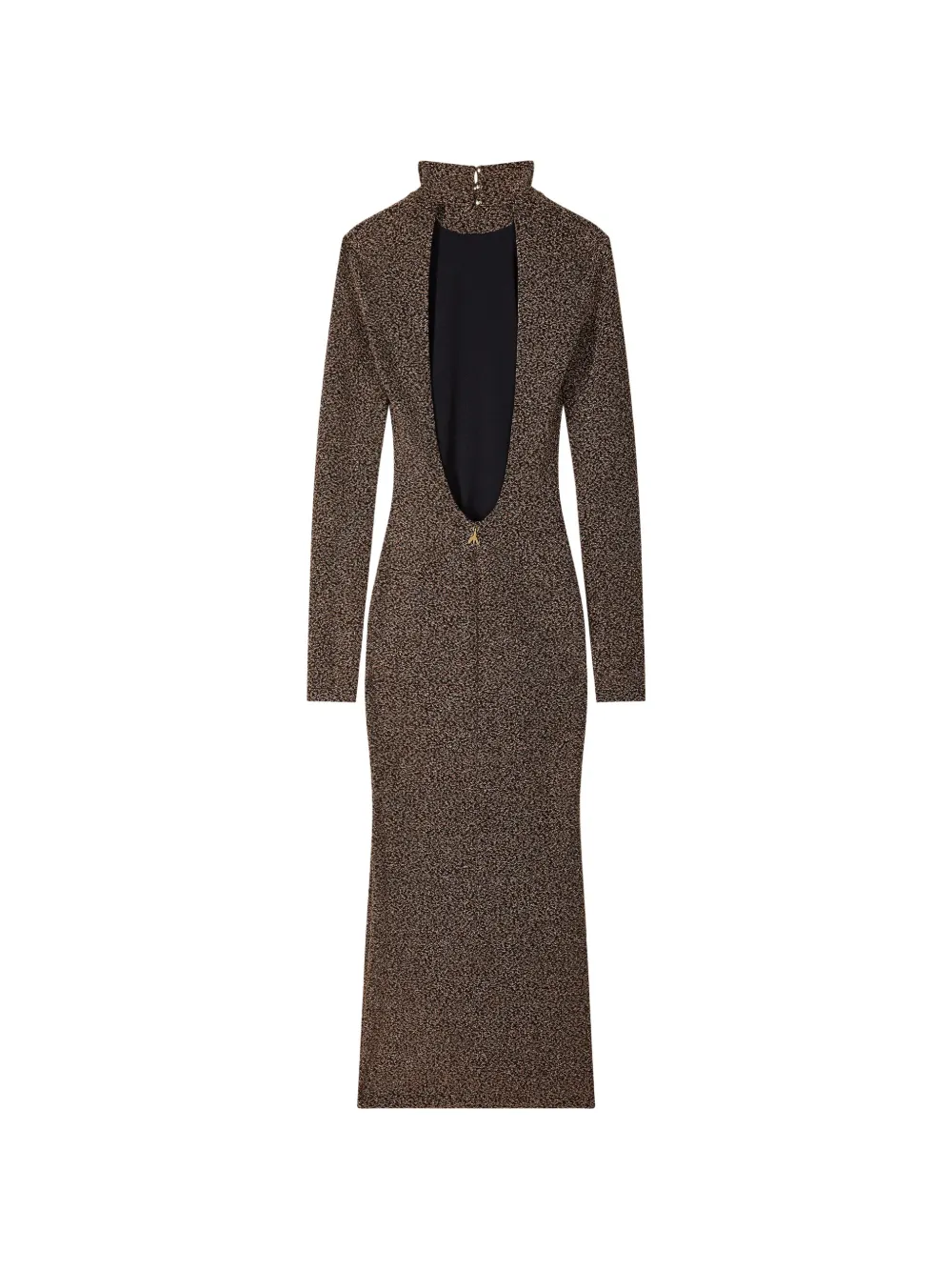 Patrizia Pepe Midi-jurk met open rug Bruin