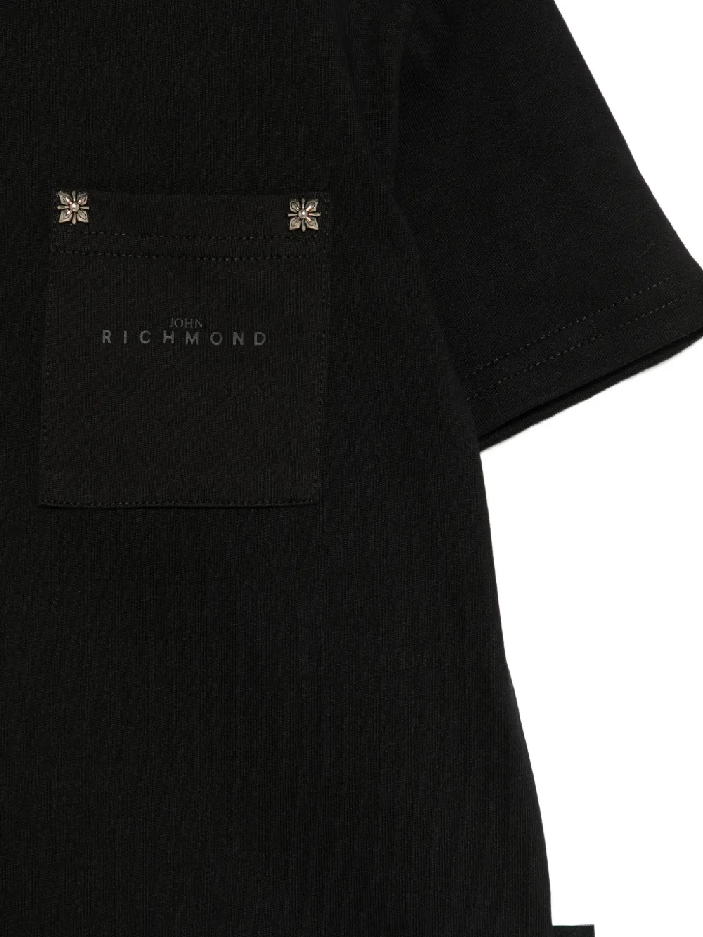John Richmond Junior T-shirt met verfraaide zak Zwart