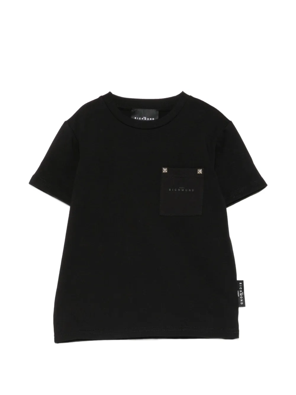 John Richmond Junior T-shirt con tasca decorata - Nero