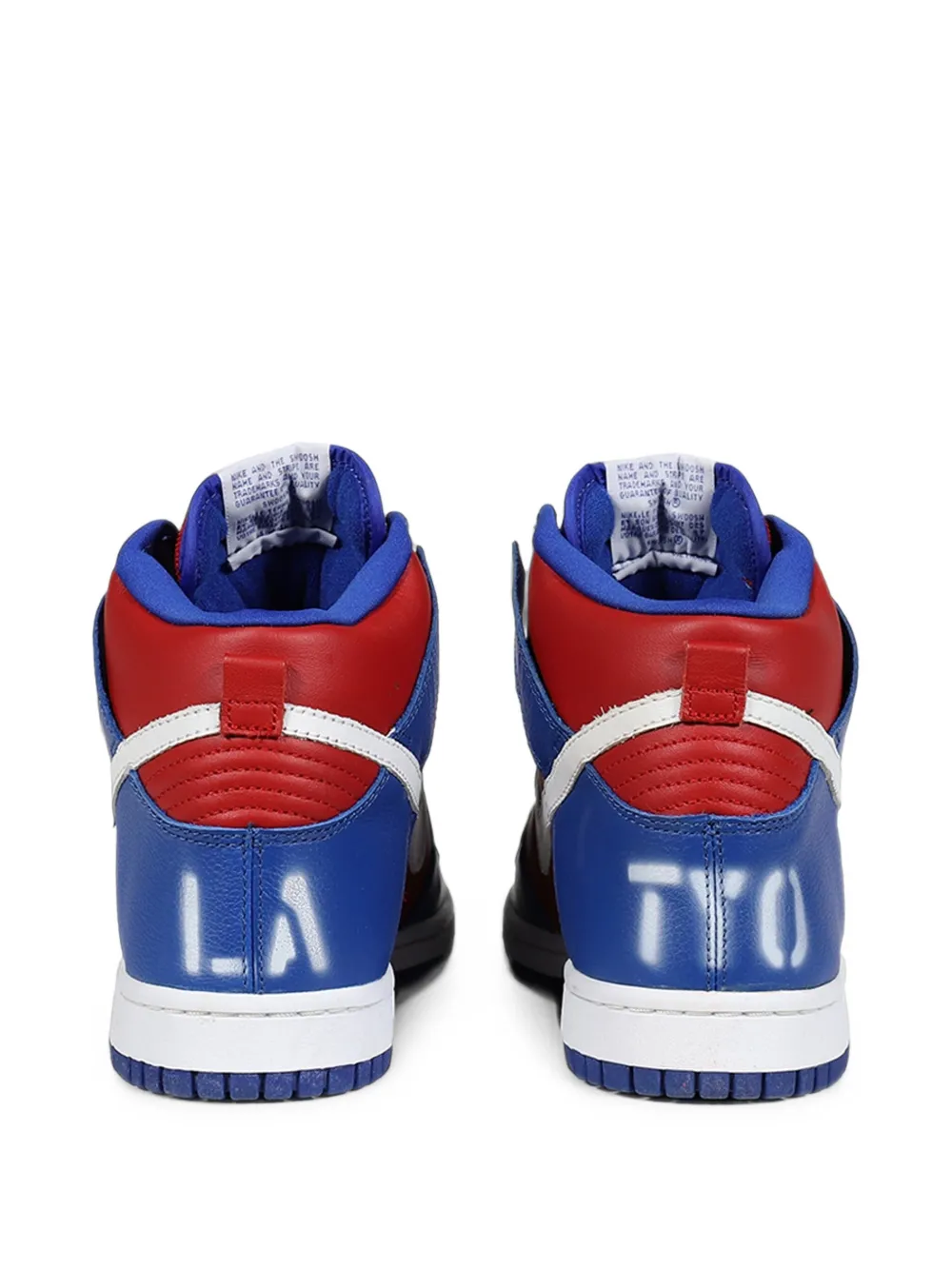 SWJP x Nike Dunk High stencil-print sneakers Rood