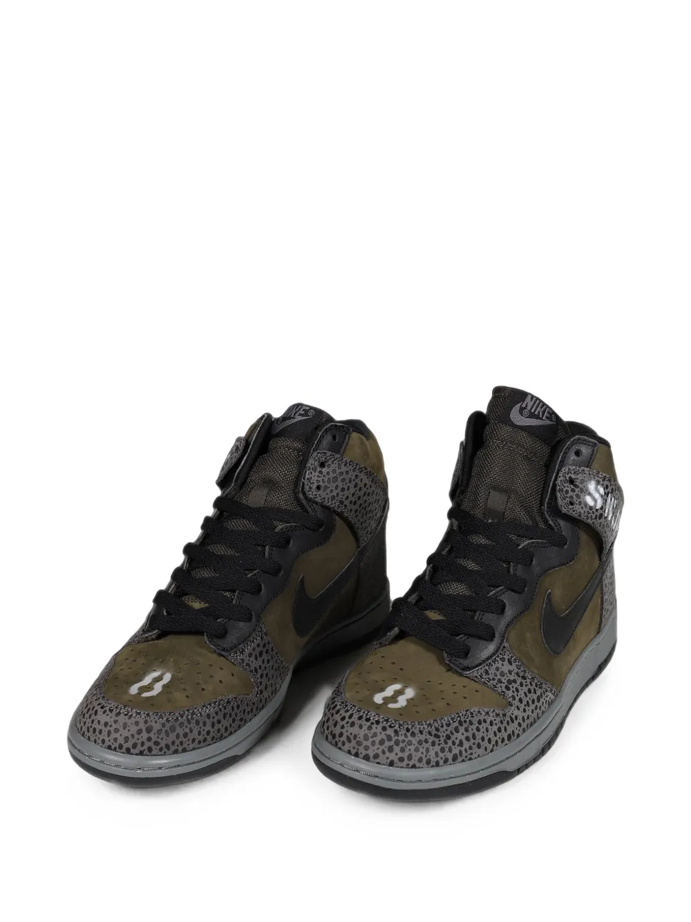 SWJP x Nike Dunk High stencil-print sneakers Groen