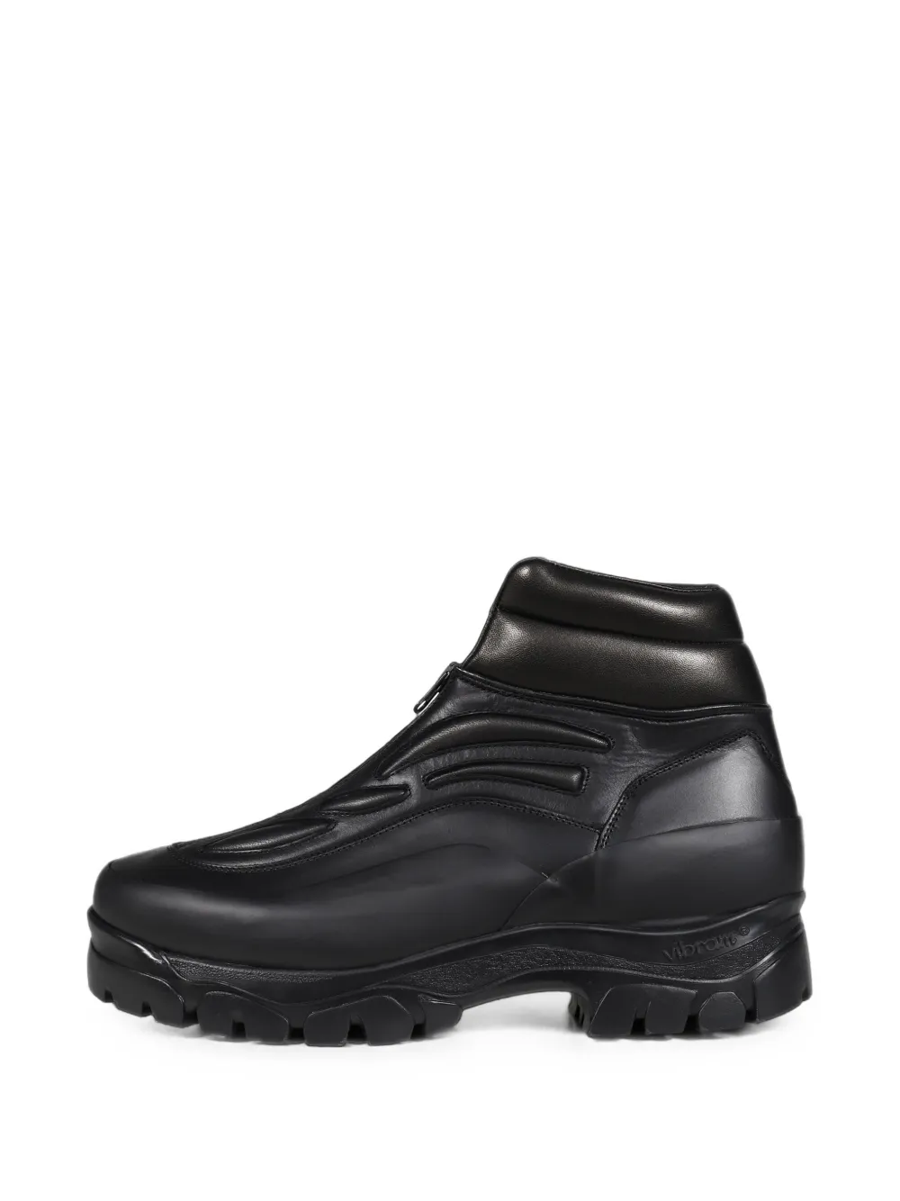 AKME front-zip panelled biker boots Zwart