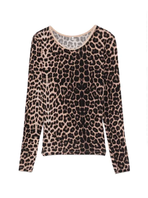 Baserange top Emily con motivo de leopardo de manga larga