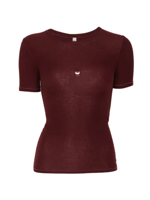 Baserange ribbed heart-cutout T-shirt