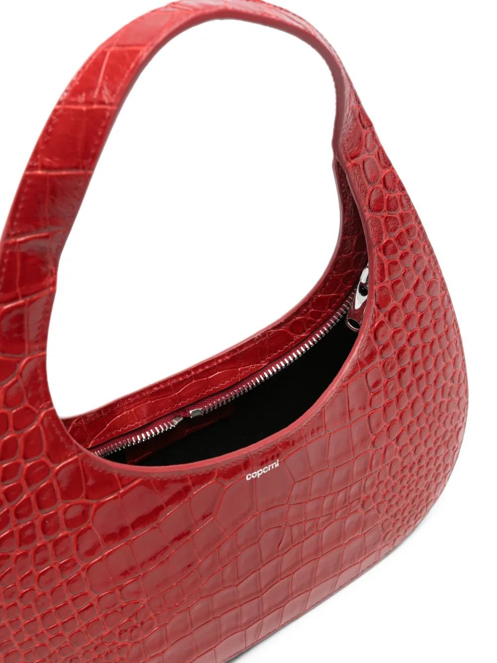 Coperni Swipe croc-effect leather shoulder bag Rood
