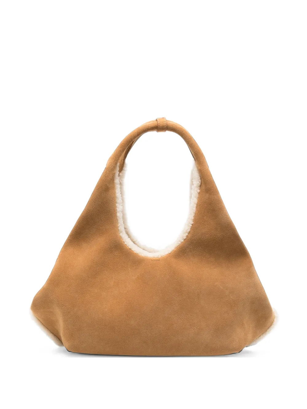 Coperni shearling-trim folded shoulder bag - Marrone