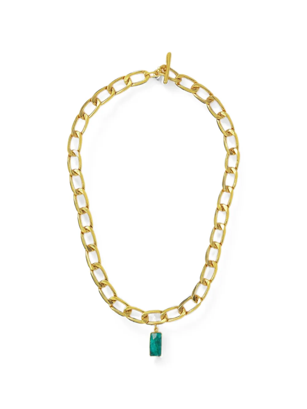 Ottoman Hands Esme emerald-pendant chain necklace - Oro