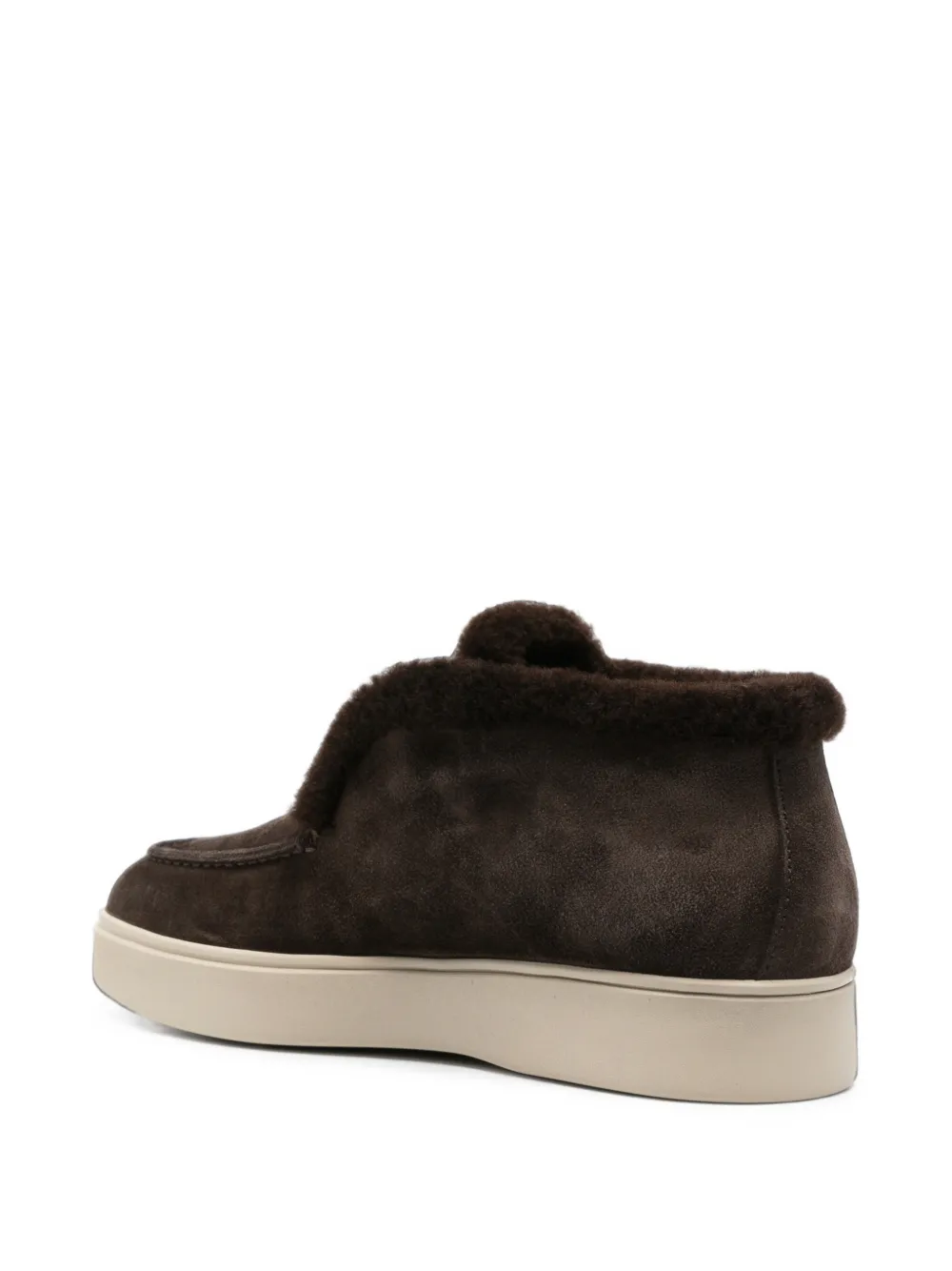 Officine Creative Frame shearling-trim suede ankle boots Bruin
