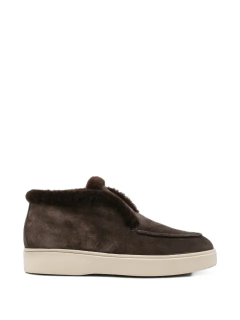 Officine Creative botas Frame de ante con ribete de piel de borrego