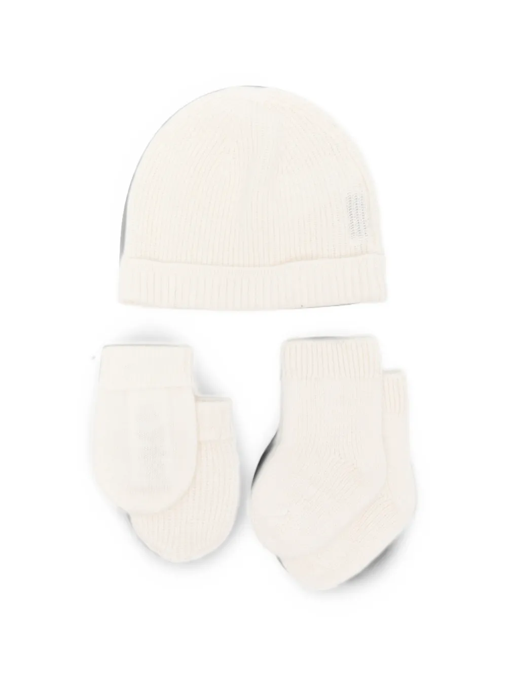 Burberry Kids logo-patch ribbed-knit set of five pieces Beige