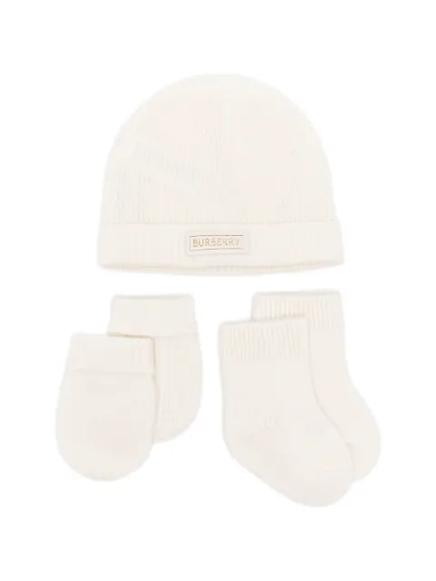 Burberry Kids logo-patch ribbed-knit set of five pieces