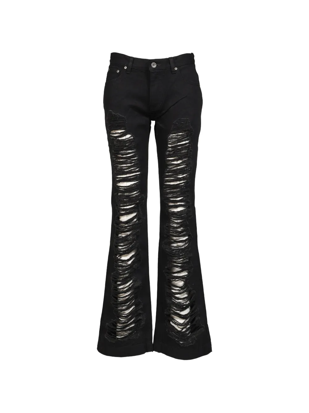 BOHEMSEO distressed semi-bootcut jeans - Schwarz