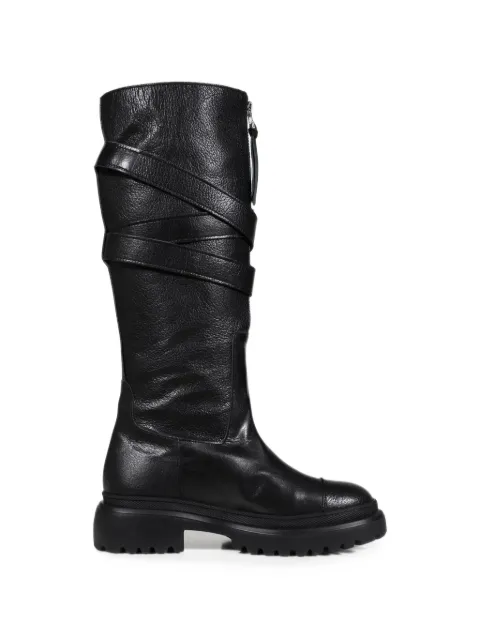 BOHEMSEO folded belted zip-fastening boots