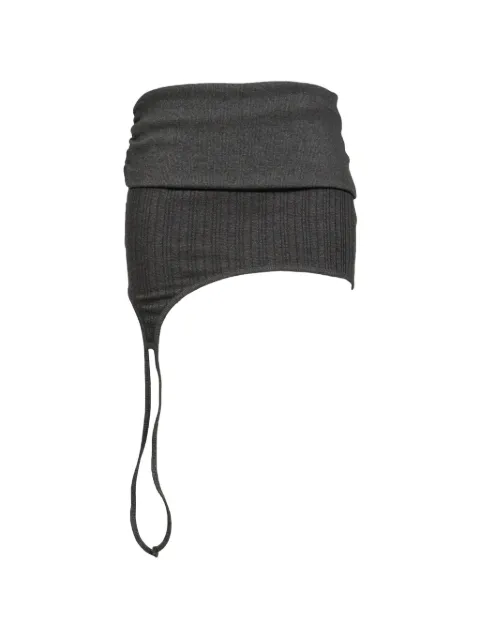 BOHEMSEO folded-waist shirred-detail mini skirt