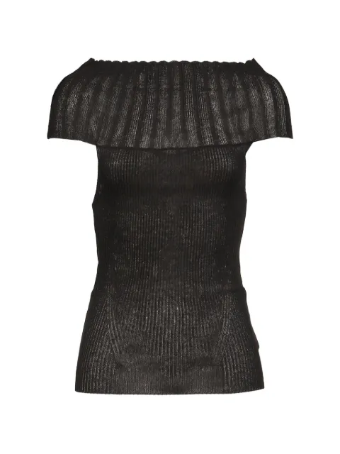 BOHEMSEO off-shoulder ribbed-knit top