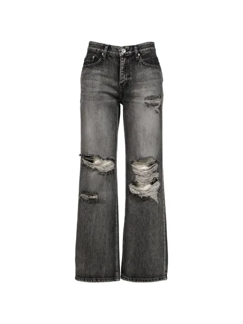 BOHEMSEO Weite Jeans im Distressed-Look