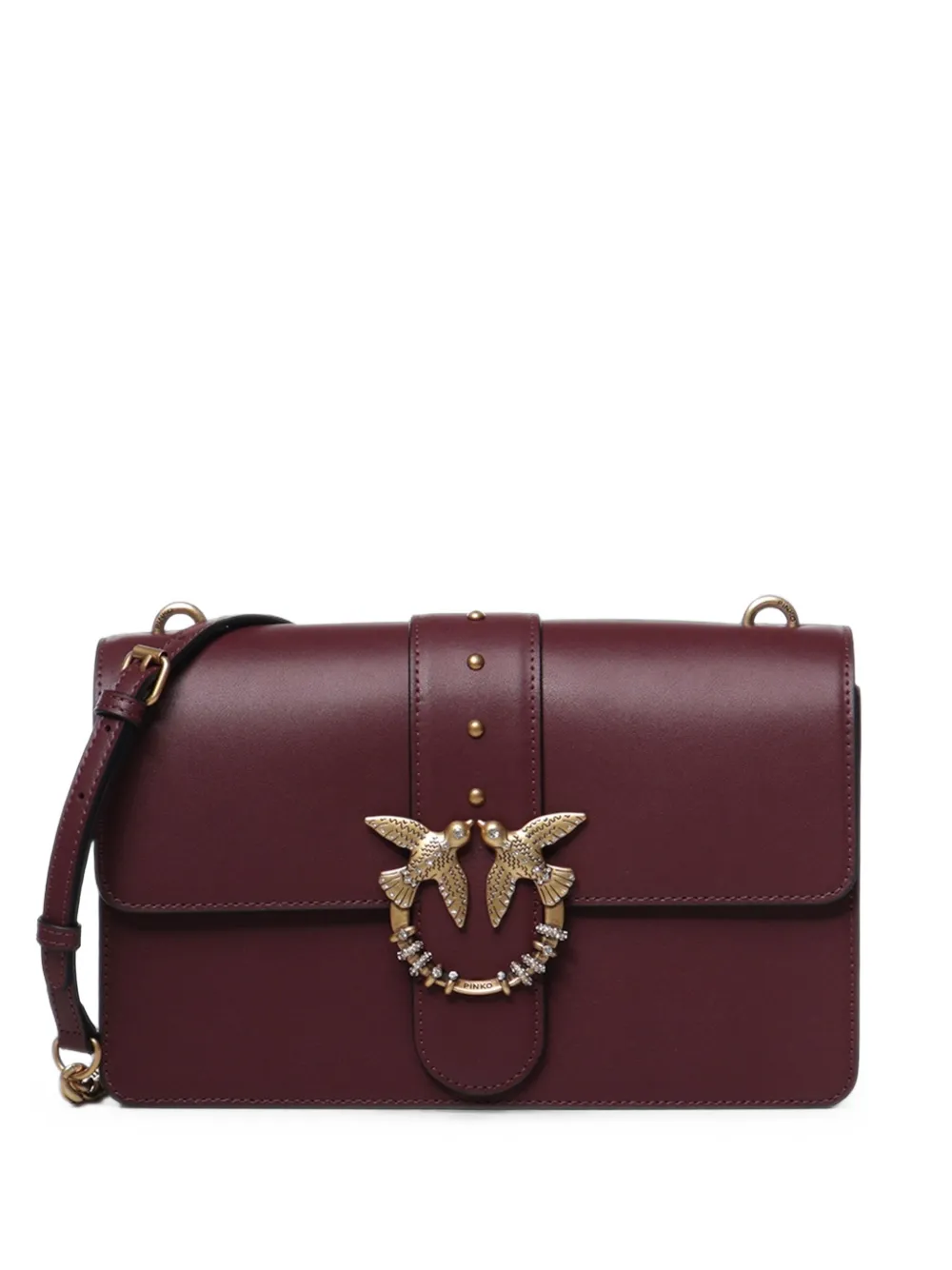 PINKO medium Love Bag stud-embellished crossbody bag - Rosso