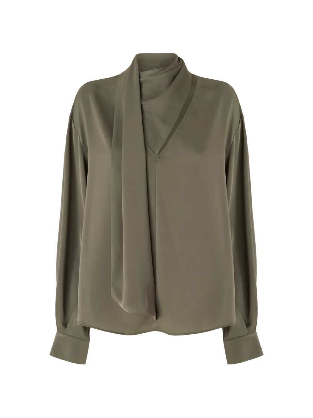 PINKO pussy-bow long-sleeve blouse - Verde