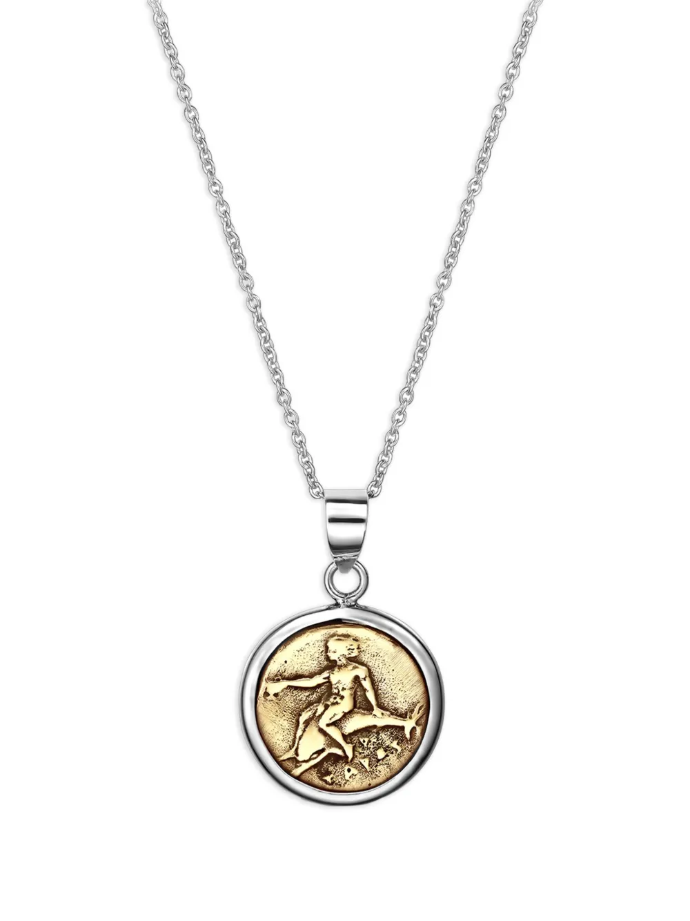 OBSIDIAN Collana Taras Alto con pendente a moneta - Argento