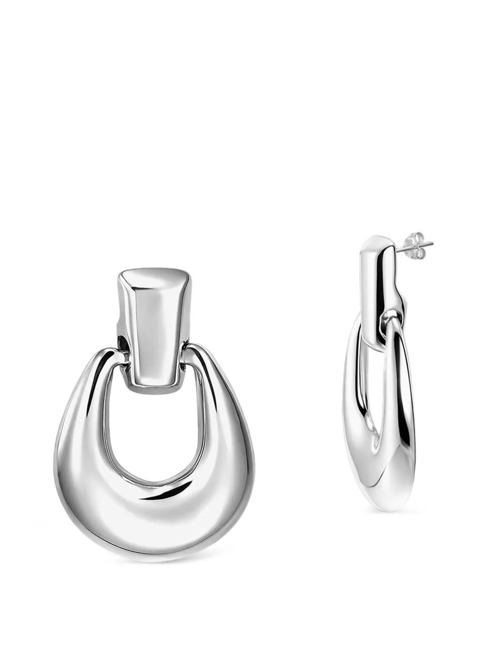OBSIDIAN Elvira oval-shaped earrings - Argento