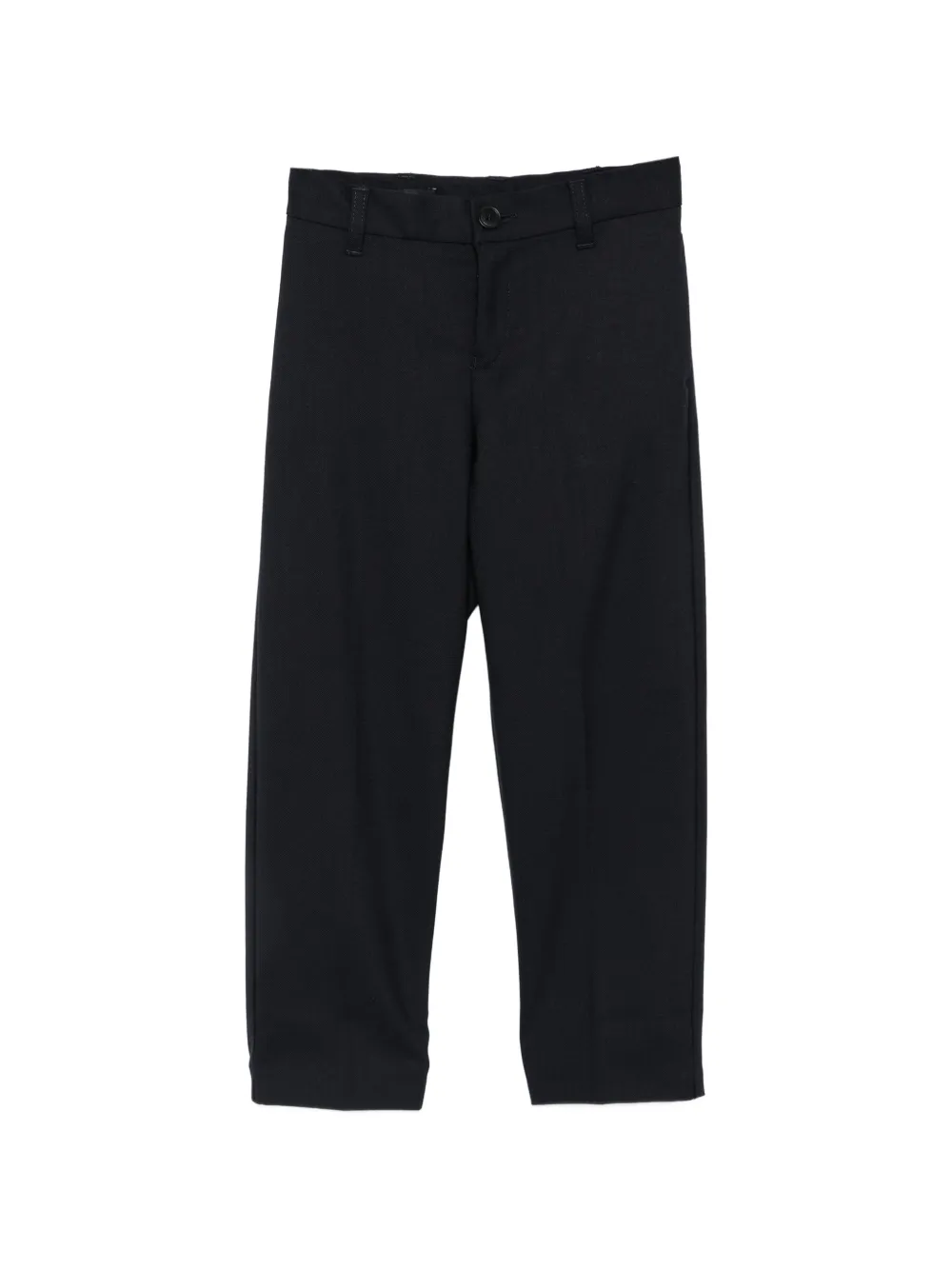 Emporio Armani Kids logo-plaque tailored trousers - Nero