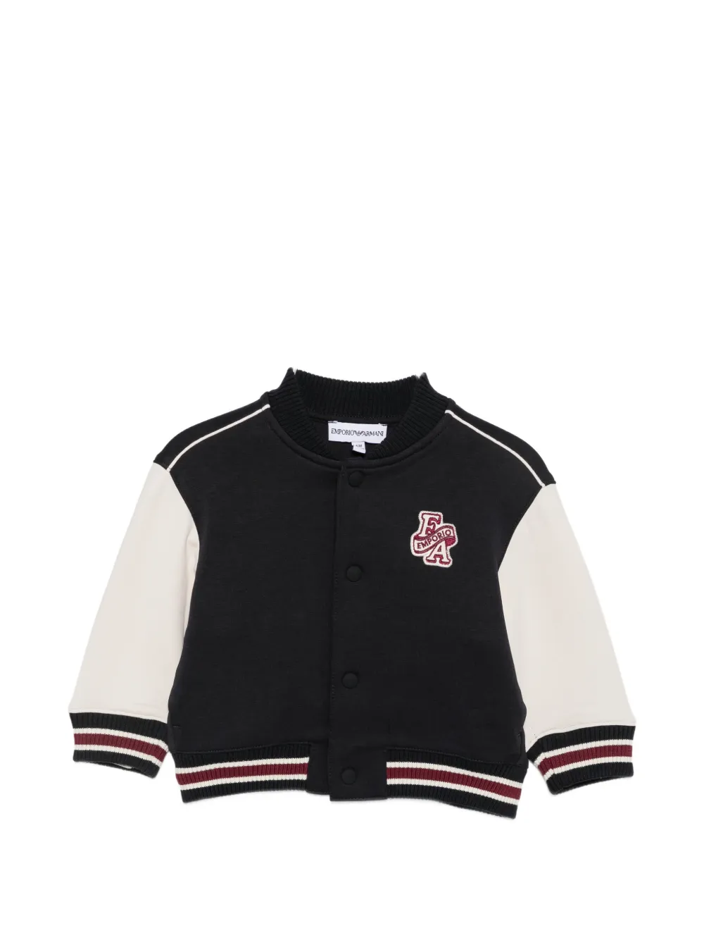 Emporio Armani Kids logo-patch varsity jacket - Schwarz