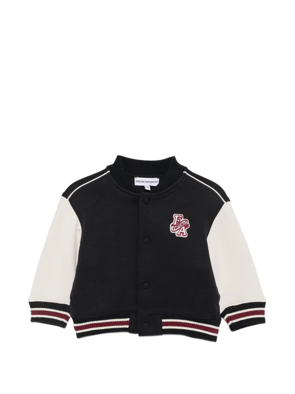Emporio Armani Kids logo-patch varsity jacket - Nero