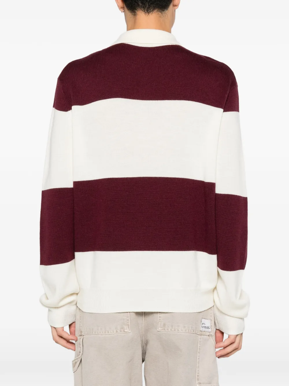A.P.C. Gestreepte trui met polokraag Wit